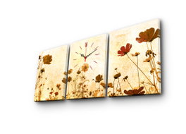 Wallity Reloj de Pared de Lienzo Decorativo 3 Piezas 3P3040CS-55 30x40cm Lona de Ante Marco de Madera 3cm